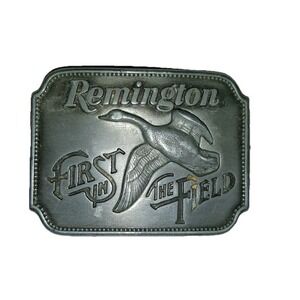 Remington "First In The Field" Belt Buckle 1980‎ 2.5" Mens